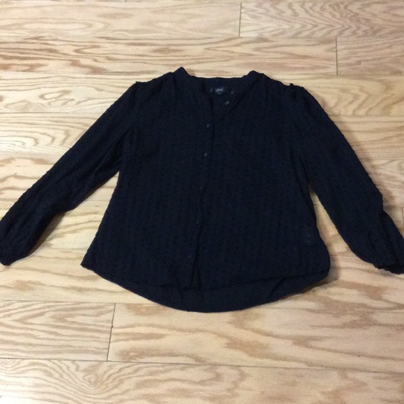 S J. Crew black button down blouse - Picture 3 of 15